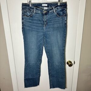 Lane Bryant 18 Blue Jeans w/ Whiskering and Frayed Hem